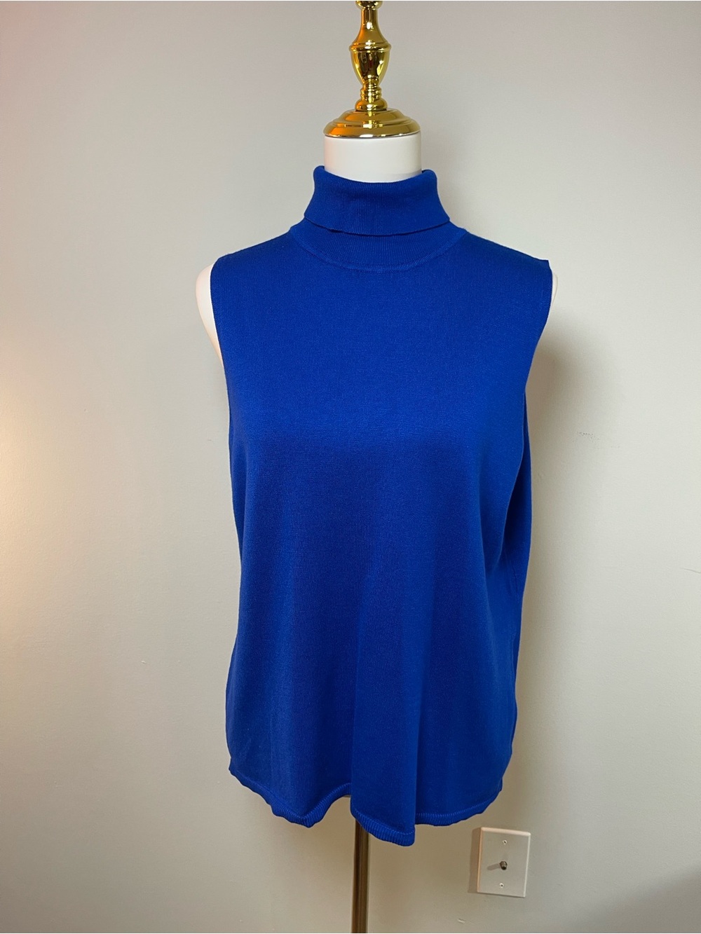 Preston & York Cobalt Blue Sleeveless Knit Turtleneck